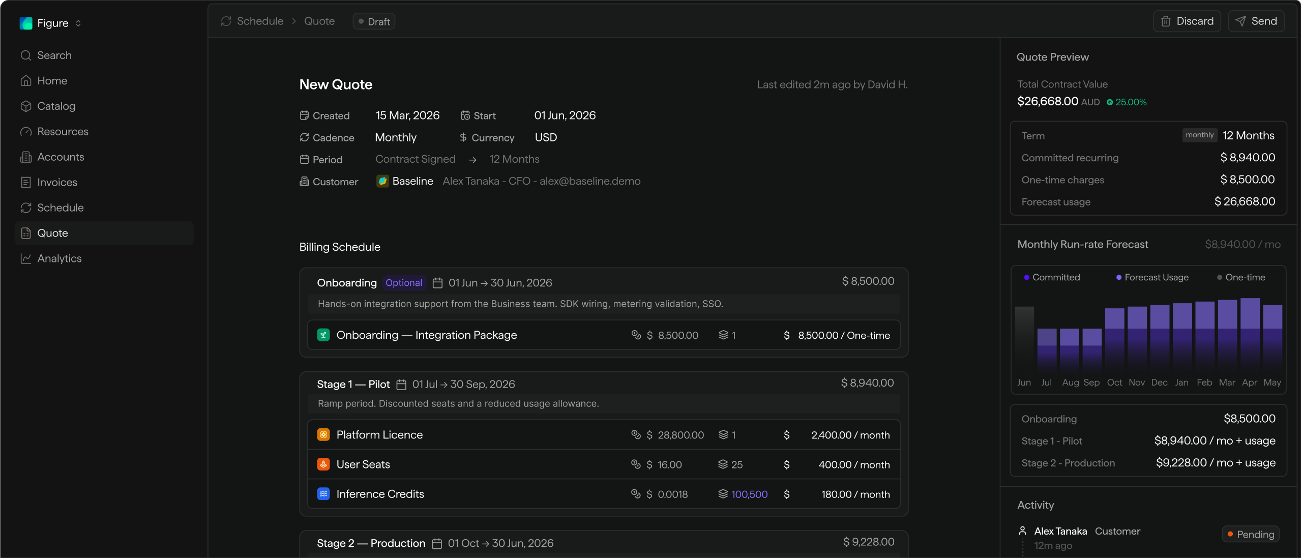 Module CPQ product interface